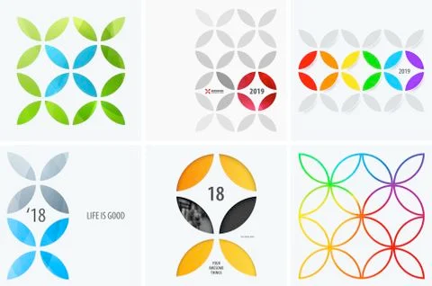 Set of modern design abstract templates. Creative business background Stock Illustration