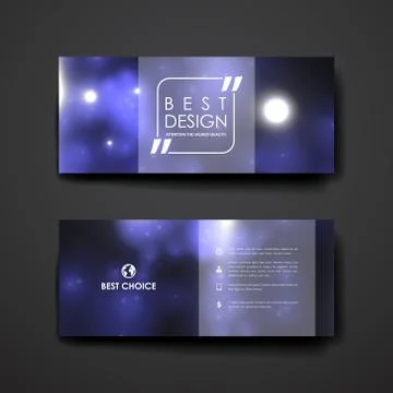 Set of modern design banner template in neon molecule structure style Illustrazione stock