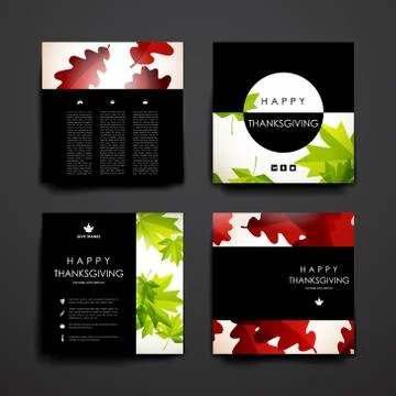 Set of modern design banner template in autumn style Stock Illustration