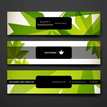 Set of modern design banner template in autumn style Stock Illustration