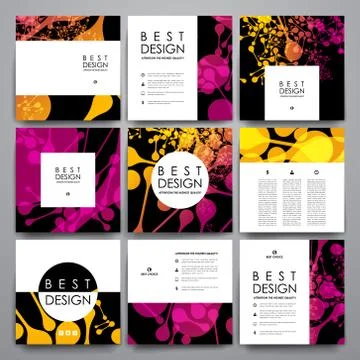 Set of modern design banner template in DNA molecule style Stock Illustration
