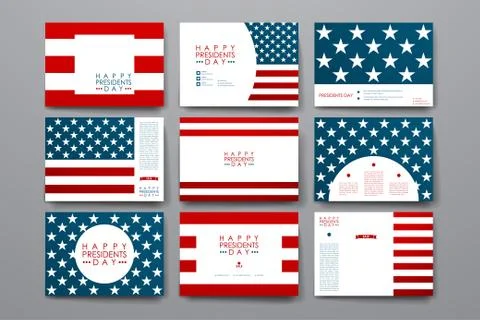 Set of modern design banner template in Presidents Day style Stock Illustration