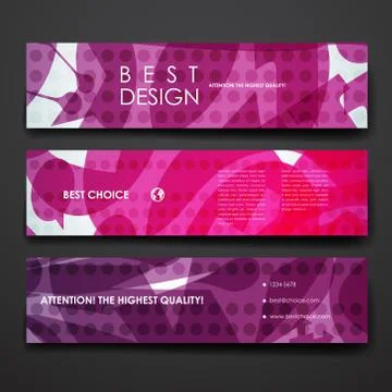 Set of modern design banner template in abstract background style Stock Illustration