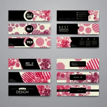 Set of modern design banner template in abstract background style Stock Illustration
