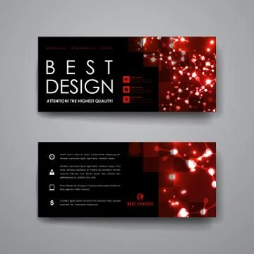 Set of modern design banner template in neon molecule structure style 스톡 일러스트