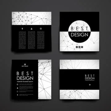 Set of modern design banner template in Molecular structure style イラスト素材
