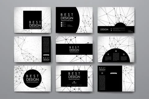 Set of modern design banner template in Molecular structure style イラスト素材