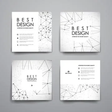 Set of modern design banner template in Molecular structure style Stock Illustration