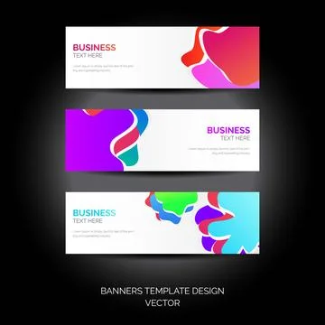 Set of modern design banner template with abstract colorful background. V Stock Illustration