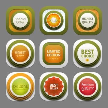 Set of modern design labels. eps 10 Illustrazione stock