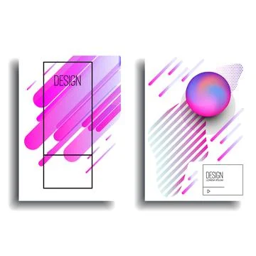 Set of modern design templates in minimalist liquid style. Creative covers .. Stock Illustration