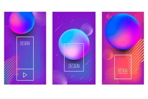 Set of modern design templates in minimalist liquid style. Creative covers .. Stock Illustration
