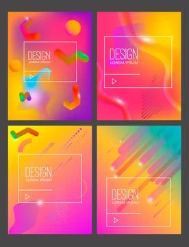 Set of modern design templates in minimalist liquid style. Creative covers .. Stock Illustration