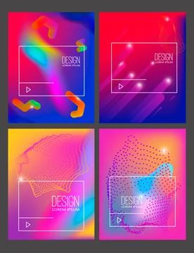 Set of modern design templates in minimalist liquid style. Creative covers .. Stock Illustration