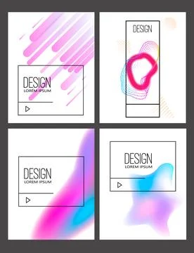 Set of modern design templates in minimalist liquid style. Creative covers .. Stock Illustration