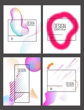 Set of modern design templates in minimalist liquid style. Creative covers .. Stock Illustration