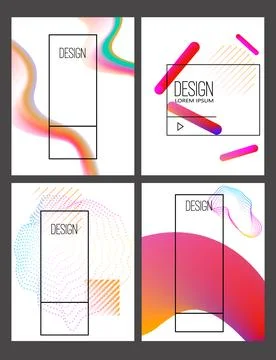 Set of modern design templates in minimalist liquid style. Creative covers .. Stock Illustration