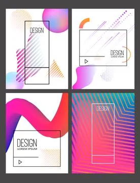 Set of modern design templates in minimalist liquid style. Creative covers .. Stock Illustration