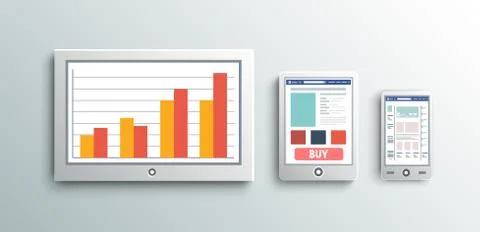 Set of modern digital devices Stock Illustration