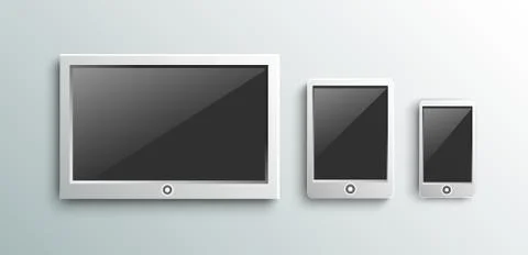 Set of modern digital devices Stock Illustration
