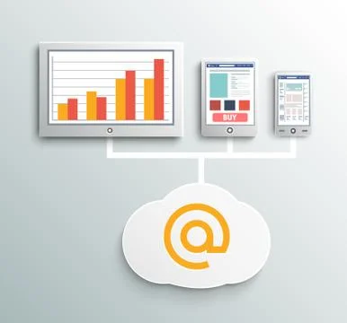 Set of modern digital devices Stock Illustration