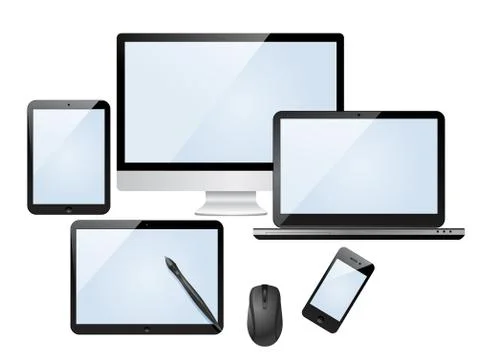 Set of modern digital devices Stock Illustration