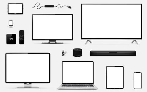 Set of modern digital devices Stock Illustration