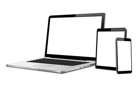 Set of modern digital devices template for responsive design presentation. Mo Stock Illustration