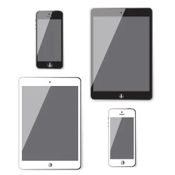 Set of Modern Digital devices.computer tablet.Vector illustration. Stock Illustration