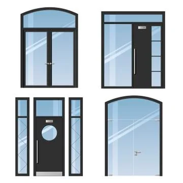 Set of modern doors Stock Illustration