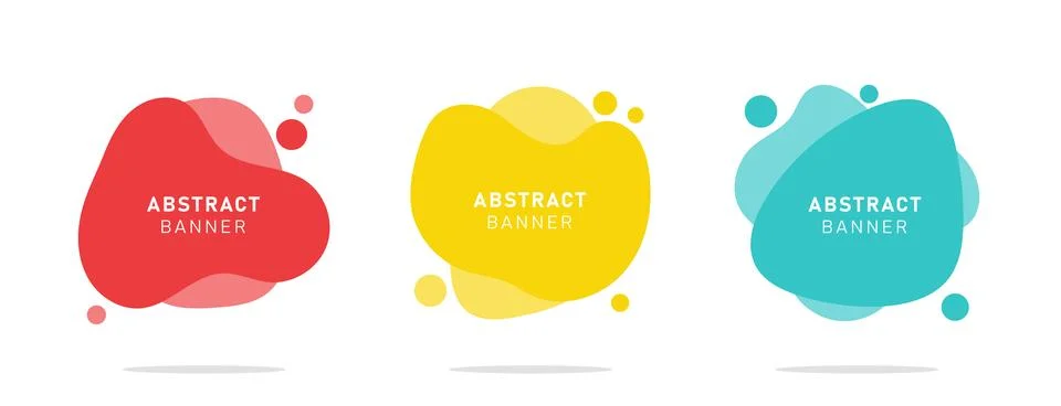 Set of modern flat abstract liquid blob banner Stock Illustration