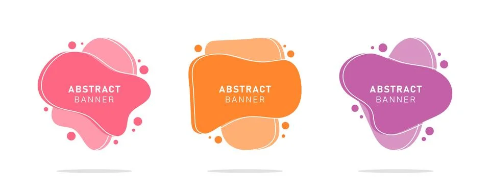 Set of modern flat abstract liquid blob banner Stock Illustration