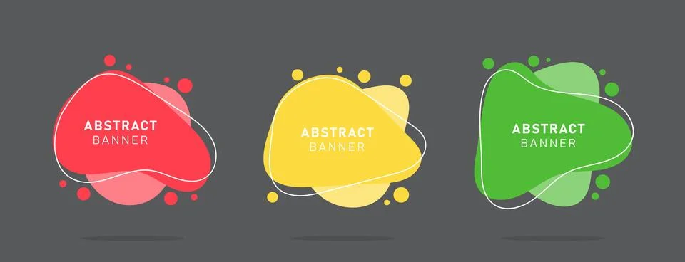 Set of modern flat abstract liquid blob banner イラスト素材