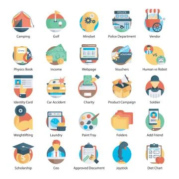 Set of Modern Flat Icons Stock Illustration