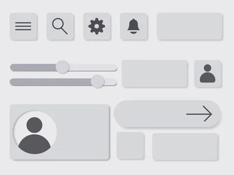 Set of modern flat ui elements and icons for web and mobile application desig Stock Illustration