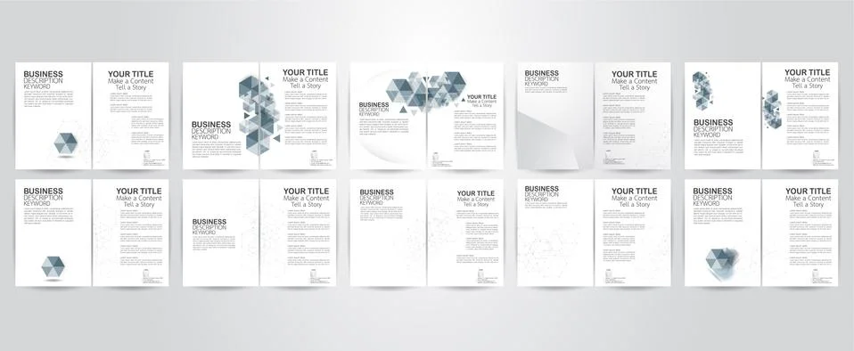 Set of modern flyer background with white space. Vector illustration. Stock Illustration