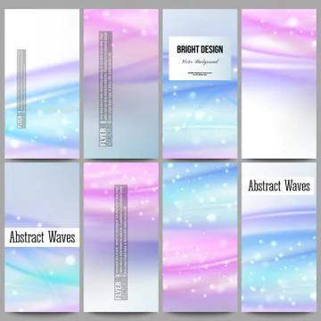 Set of modern flyers. Abstract wave vector background Stock Illustration