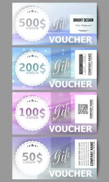 Set of modern gift voucher templates. Abstract wave vector background イラスト素材