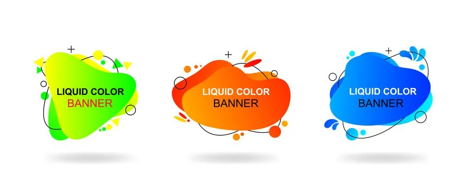 Set of modern gradient abstract vector banners. Liquid color banners Stock Illustration