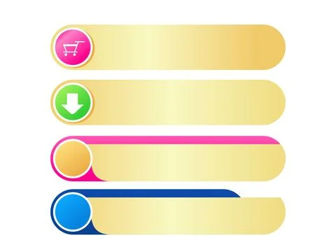 Set of Modern Gradient Buttons with Shopping and Download Icons Stock Illustration