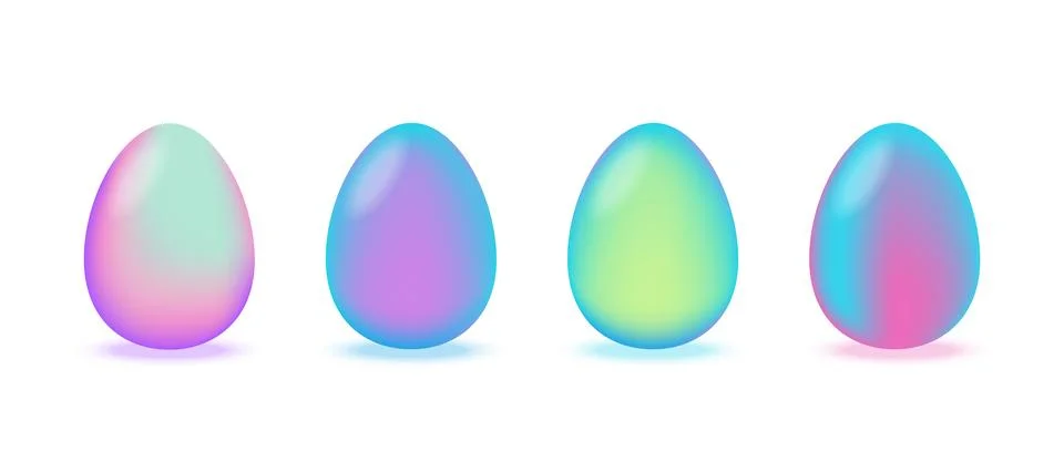 Set of modern gradient Easter eggs. Stock Illustration