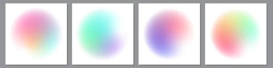Set of modern gradient vector background in pastel colors Stock Illustration