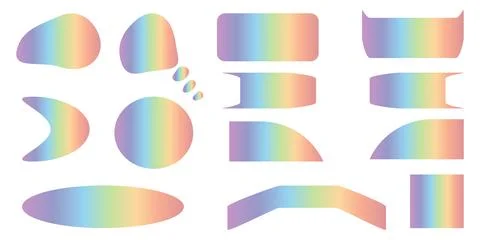 A set of modern graphic elements. Smooth dynamic multi-colored banner shape.. Stock Illustration