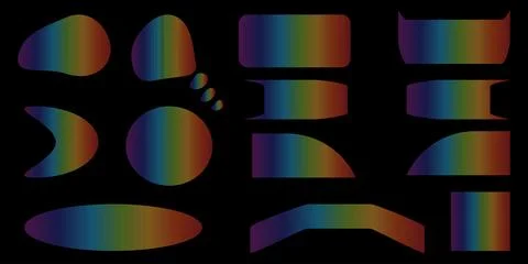 A set of modern graphic elements. Smooth dynamic multi-colored banner shape.. 스톡 일러스트