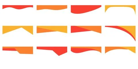 Set of modern header designs featuring vibrant red and orange gradients with  Stock Illustration