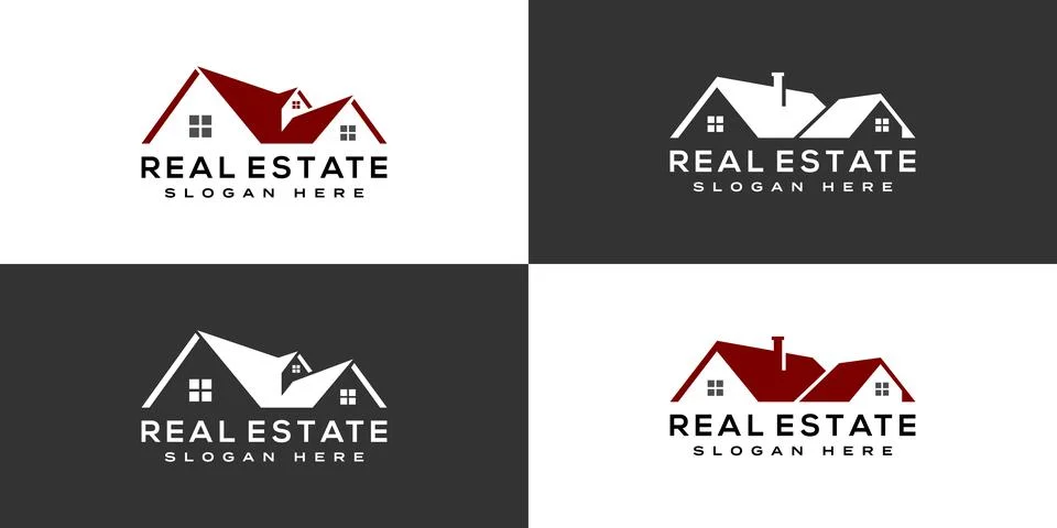 Set of modern home logo vector design Illustrazione stock