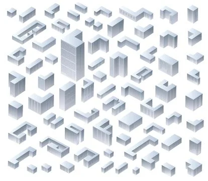 Set modern houses Stock Illustration