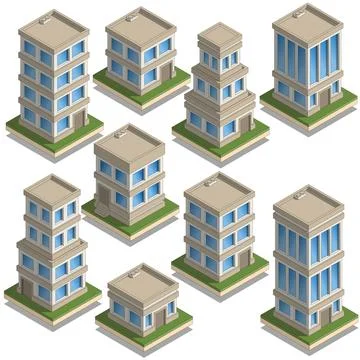 Set of modern houses. Stock Illustration