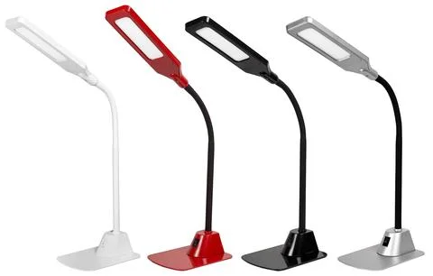 Set of modern LED table lamp isolated with clipping path Stock Photos
