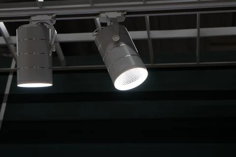 Set of modern lights in the interior Stock Photos